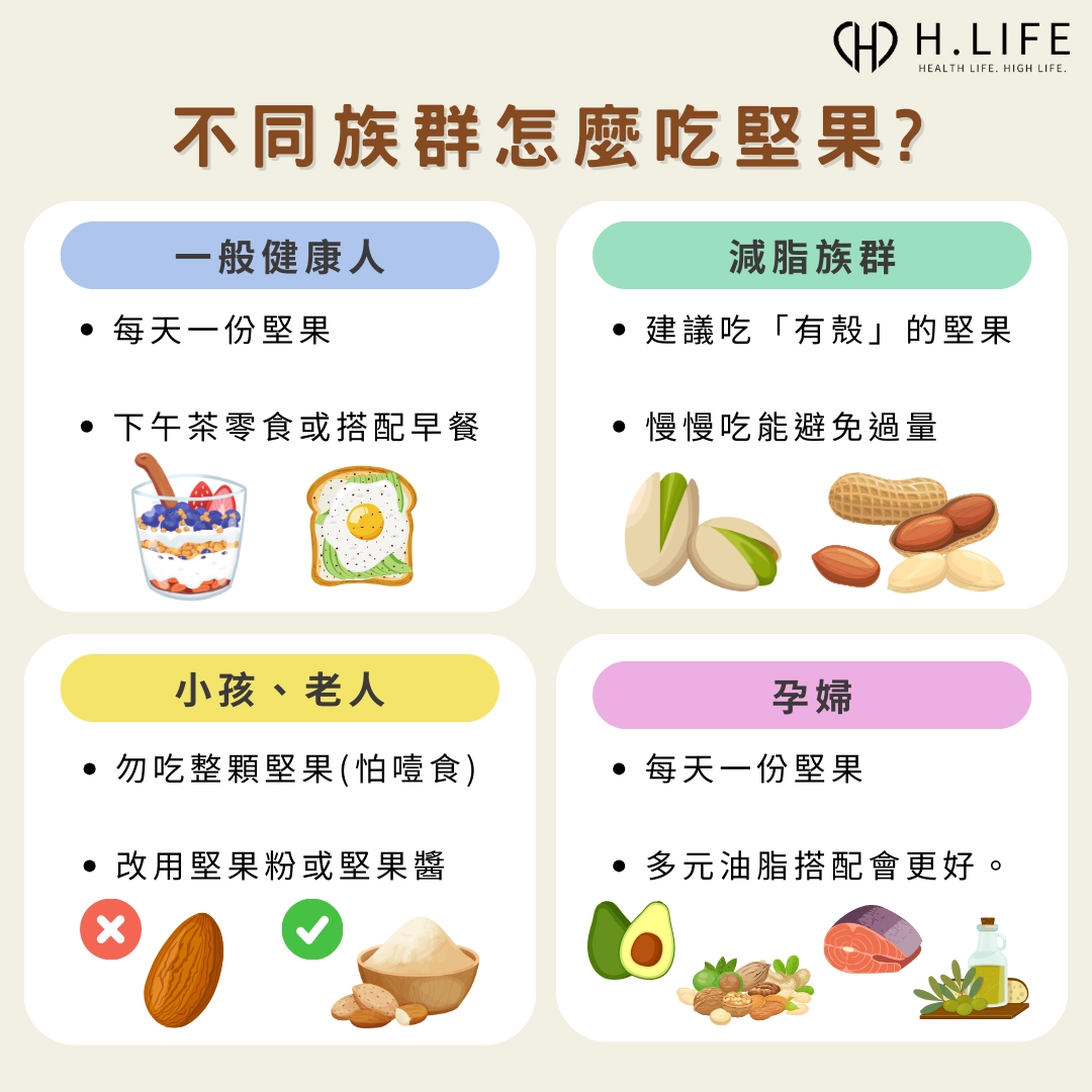不同族群怎麼吃堅果更好?一般健康族群、減脂族群、小孩、老人、孕婦