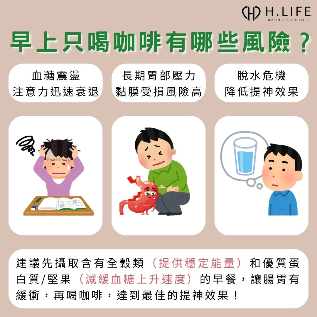 早上只喝咖啡會有哪些風險？