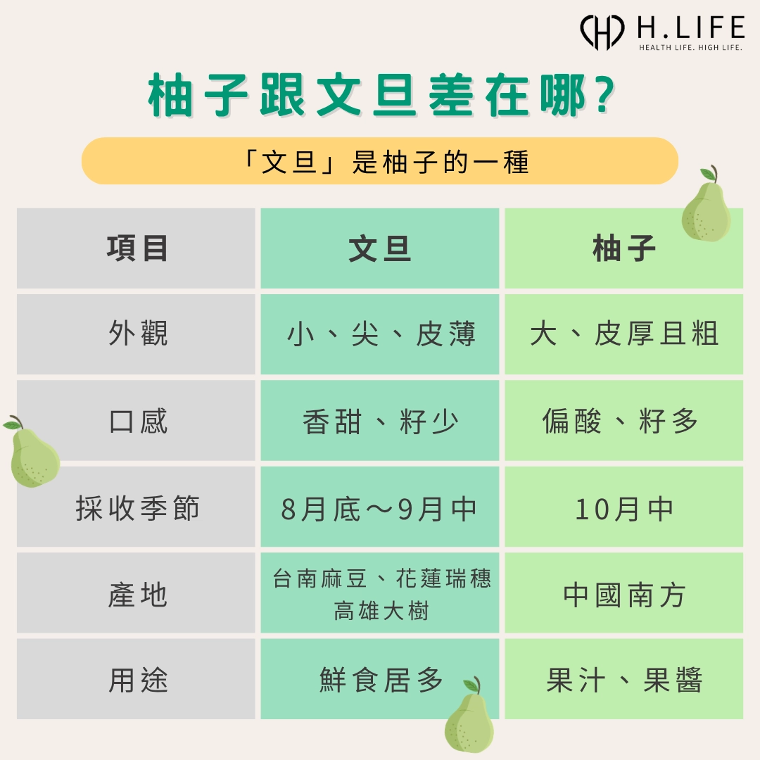 柚子跟文旦差別在哪裡?