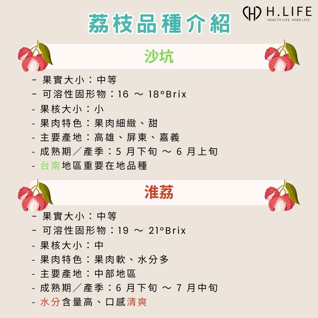荔枝品種:沙坑、淮荔